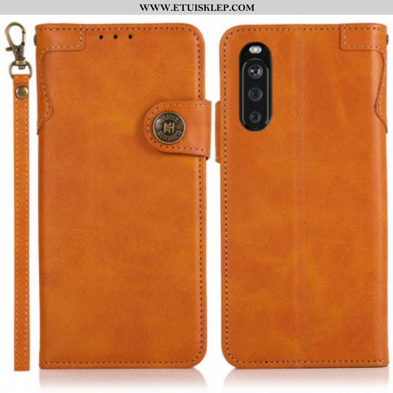 Etui Folio do Sony Xperia 5 III Guzik Magnetyczny Khazneh